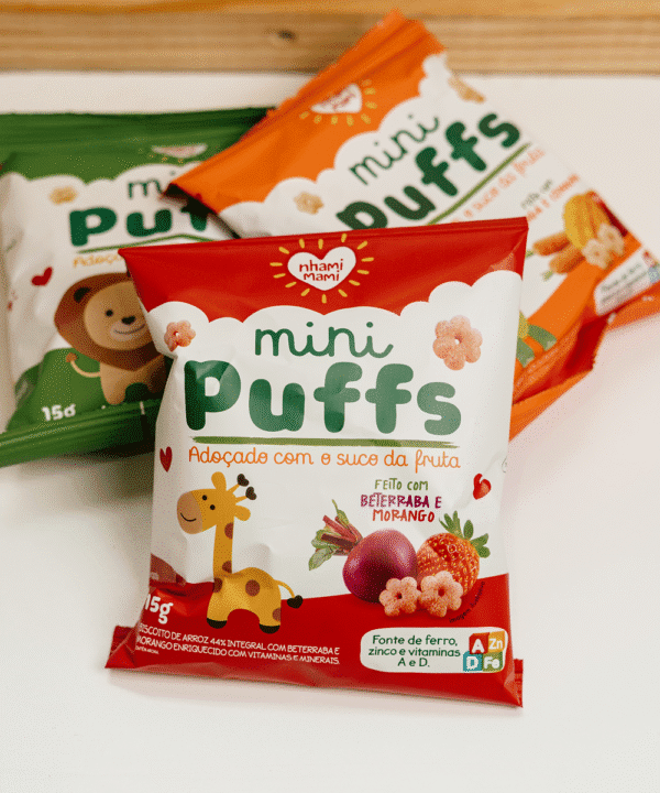 Mini Puffs Beterraba e Morango