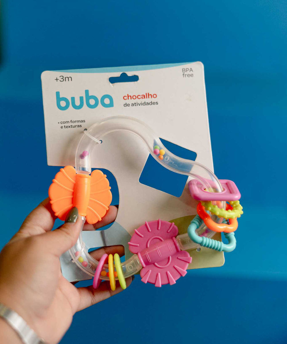 Chocalho de Atividades com Formas e Texturas