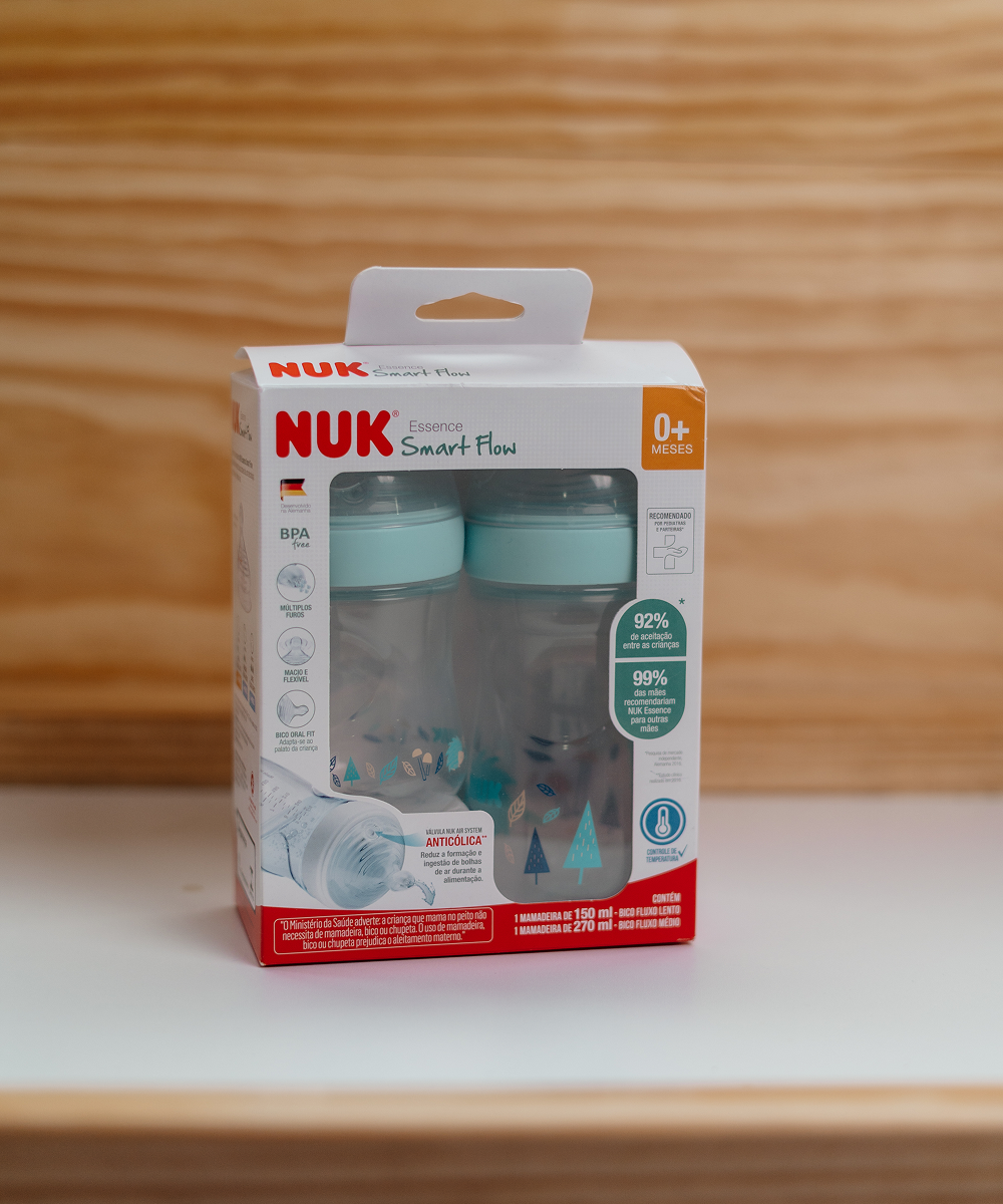 Kit 2 Mamadeiras Smart Flow 150/270ml – Azul Essence NUK