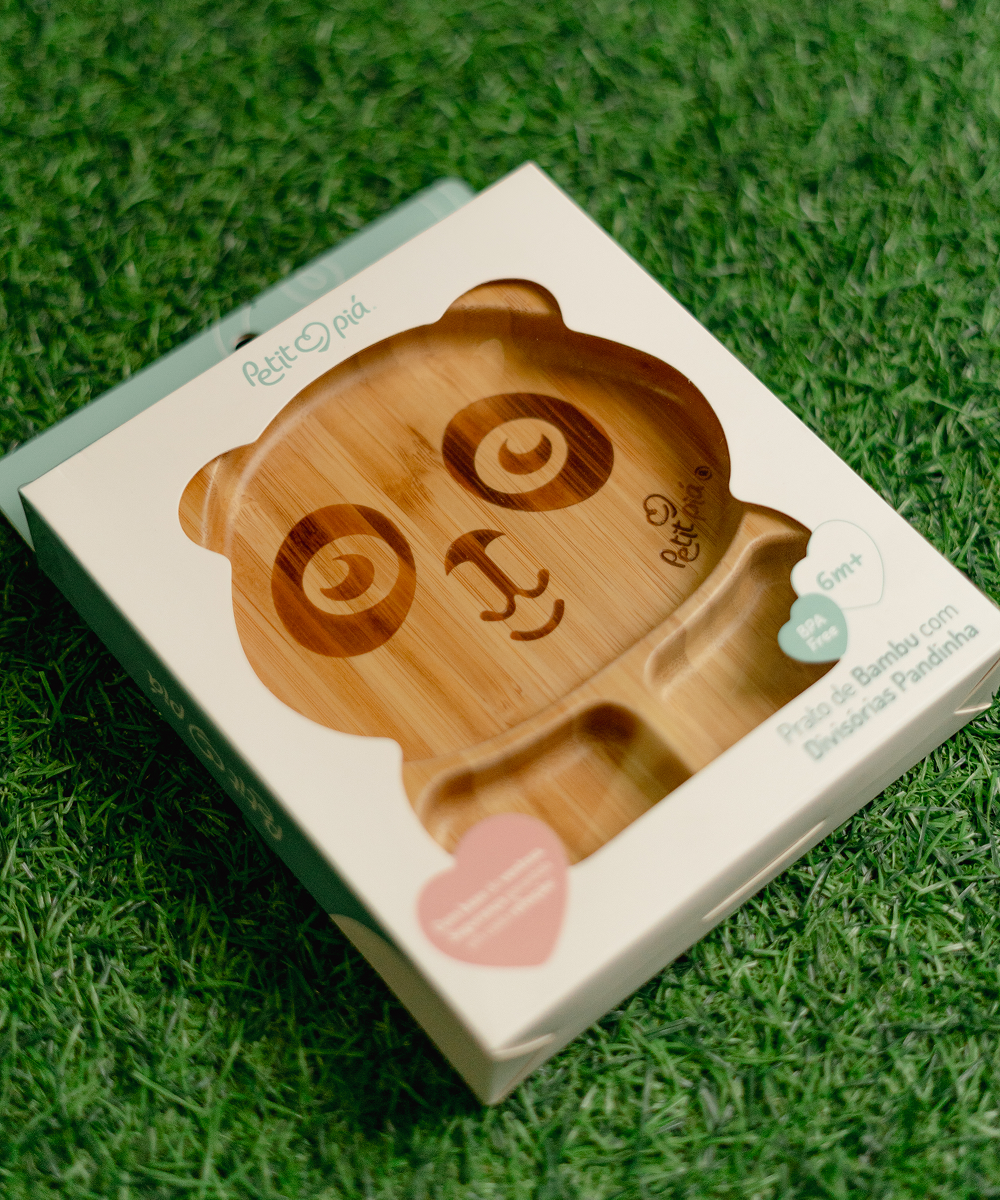 Prato Infantil Bambu com Ventosa – Panda Petit Piá
