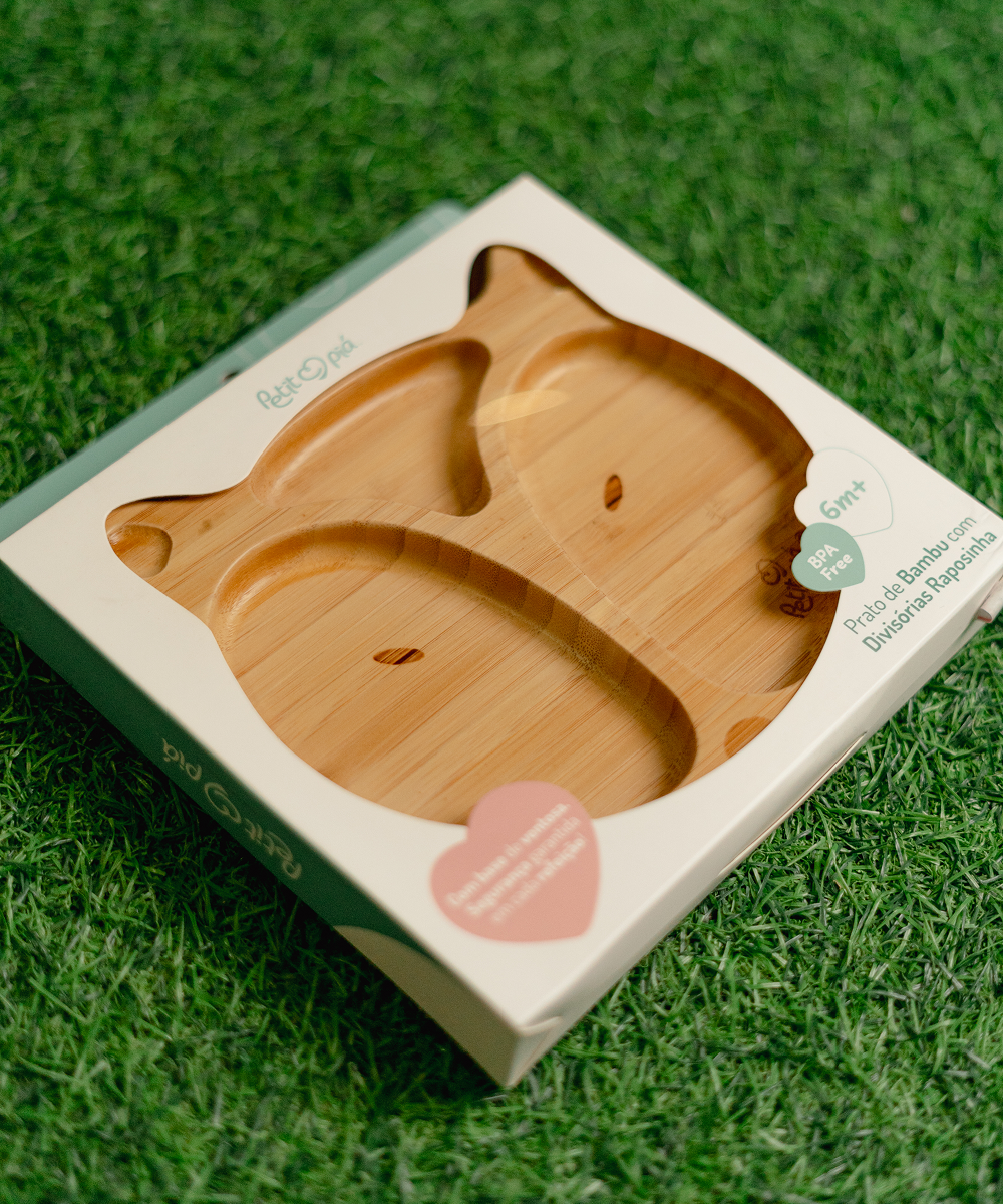 Prato Infantil Bambu com Ventosa – Raposa Petit Piá