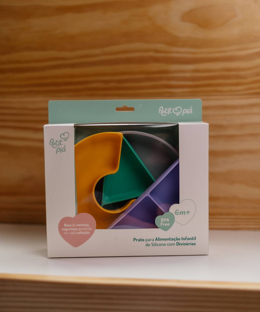 Prato Infantil Silicone com Divisórias Removivéis – ABC