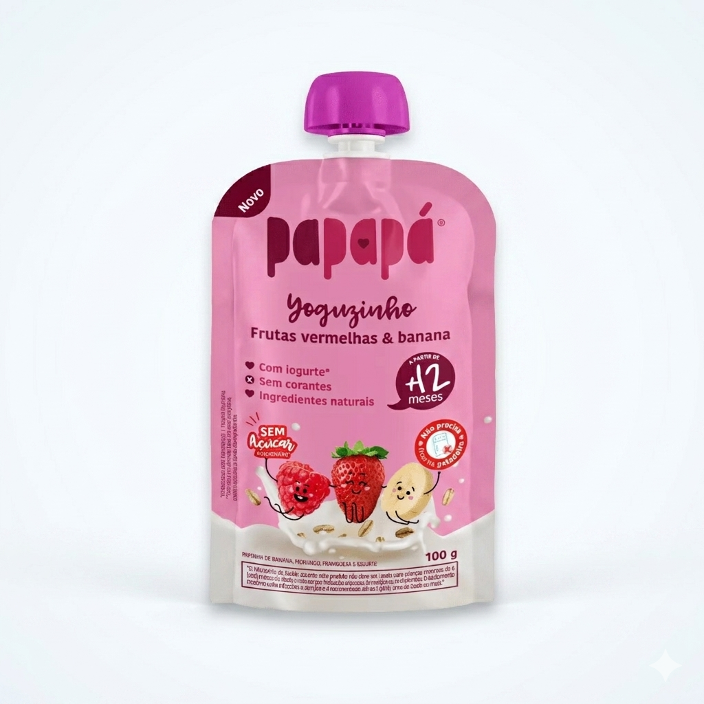 Yoguzinho Papapá de Frutas Vermelhas e Banana 100g